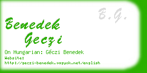 benedek geczi business card